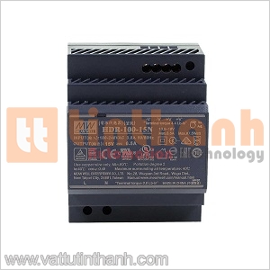 HDR-100-15N - Bộ nguồn AC-DC DIN rail 15VDC 6.5A Mean Well