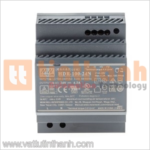 HDR-100-24N - Bộ nguồn AC-DC DIN rail 24VDC 4.2A Mean Well