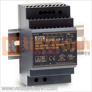 HDR-60-5 - Bộ nguồn AC-DC DIN rail 5VDC 6.5A Mean Well