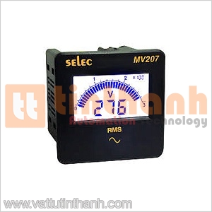 MV207 (72x72) - Đồng hồ đo điện áp dạng LCD Selec