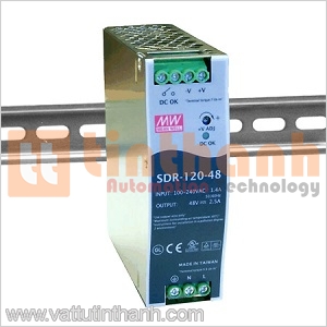 SDR-120-48 - Bộ nguồn AC-DC DIN rail 48VDC 2.5A Mean Well