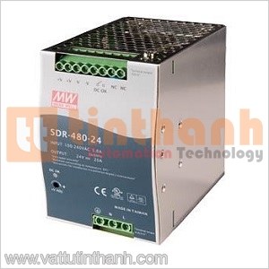 SDR-480-24 - Bộ nguồn AC-DC DIN rail 24VDC 20A Mean Well