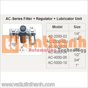 AC-2000-02 - Bộ (lọc + điều chỉnh + bôi trơn) AC 1/4" - STNC TT
