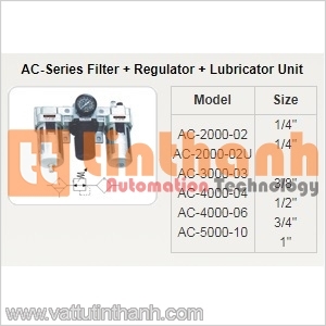 AC-4000-06 - Bộ (lọc + điều chỉnh + bôi trơn) AC 3/4" - STNC TT