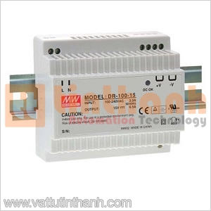 DR-100-15 - Bộ nguồn AC-DC DIN rail 15VDC 6.5A Mean Well