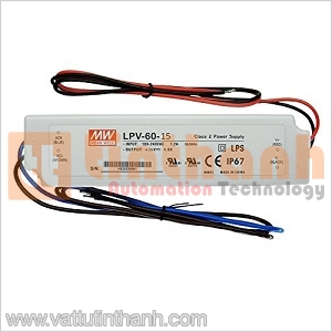 LPV-60-15 - Bộ nguồn AC-DC LED 15VDC 4A Mean Well