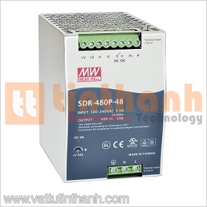 SDR-480P-48 - Bộ nguồn AC-DC DIN rail 48VDC 10A Mean Well