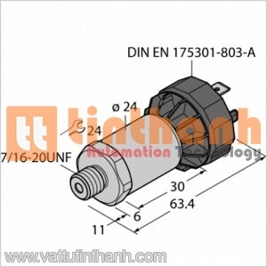 PT1000PSIG-2005-I2-DA91 - Bộ chuyển đổi áp suất - Turck TT