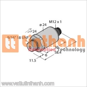 PT1000PSIG-2021-I2-H1143 - Bộ chuyển đổi áp suất - Turck TT