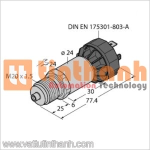 PT1000R-2020-IX-DA91 - Bộ chuyển đổi áp suất - Turck TT