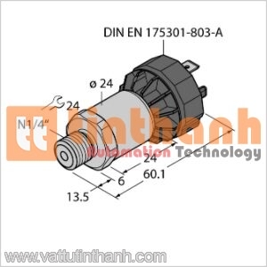 PT100PSIG-1003-I2-DA91 - Bộ chuyển đổi áp suất - Turck TT