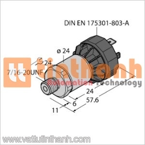 PT100PSIG-1005-I2-DA91 - Bộ chuyển đổi áp suất - Turck TT