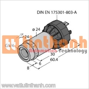 PT100R-2001-I2-DA91 - Bộ chuyển đổi áp suất - Turck TT