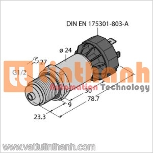 PT100R-2008-I2-DA91 - Bộ chuyển đổi áp suất - Turck TT