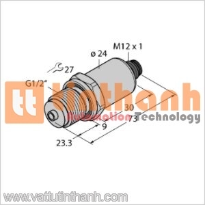 PT100R-2008-IX-H1143 - Bộ chuyển đổi áp suất - Turck TT