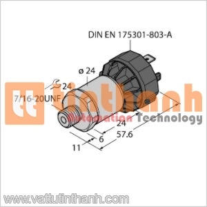 PT130PSIV-1005-I2-DA91 - Bộ chuyển đổi áp suất - Turck TT