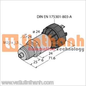 PT16A-1020-I2-DA91 - Bộ chuyển đổi áp suất - Turck TT