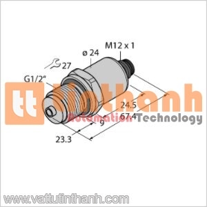 PT1R-1008-I2-H1141/X - Bộ chuyển đổi áp suất - Turck TT