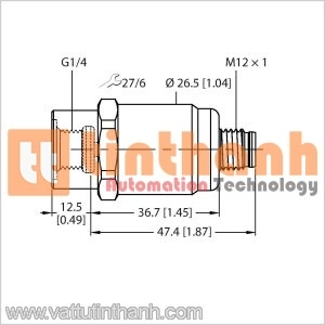 PT1V-1001-I2-H1143 - Bộ chuyển đổi áp suất - Turck TT