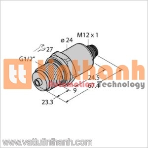 PT1VR-1008-I2-H1141 - Bộ chuyển đổi áp suất - Turck TT