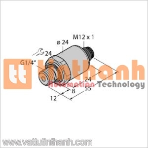 PT2.5A-1004-I2-H1143 - Bộ chuyển đổi áp suất - Turck TT