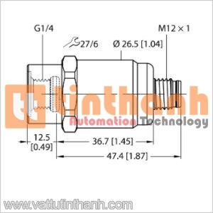 PT2.5R-1001-I2-H1141 - Bộ chuyển đổi áp suất - Turck TT