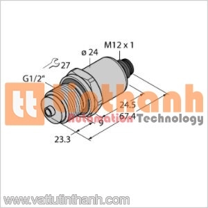 PT6R-1008-I2-H1141/X - Bộ chuyển đổi áp suất - Turck TT