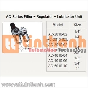 AC-4010-04 - Bộ (lọc + điều chỉnh + bôi trơn) AC 1/2" - STNC TT