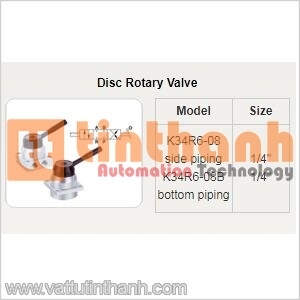 K34R6-08 - Van đĩa xoay (Disc rotary valve) 1/4" - STNC TT