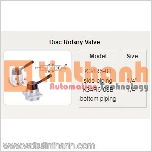 K34R6-08B - Van đĩa xoay (Disc rotary valve) 1/4" - STNC TT